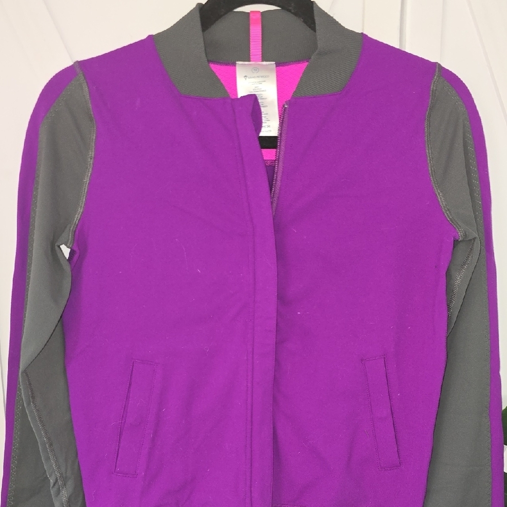 Ivivva Purple and Gray Sweater Lightweight Jacket Zip-Up